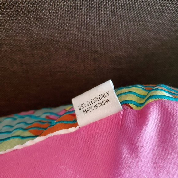 Embroidered Shell Throw Pillow, CBK, Coastal Beach Decor, Seahorse, Pink Cotton - Picture 8 of 8